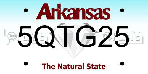 5QTG25 Arkansas License Plate