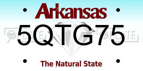 5QTG75 Arkansas License Plate