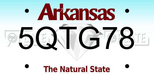 5QTG78 Arkansas License Plate