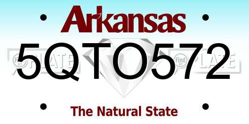 5QTO572 Arkansas License Plate