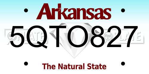 5QTO827 Arkansas License Plate