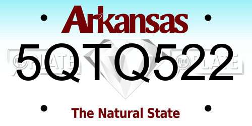 5QTQ522 Arkansas License Plate