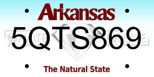 5QTS869 Arkansas License Plate