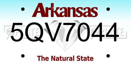 5QV7044 Arkansas License Plate