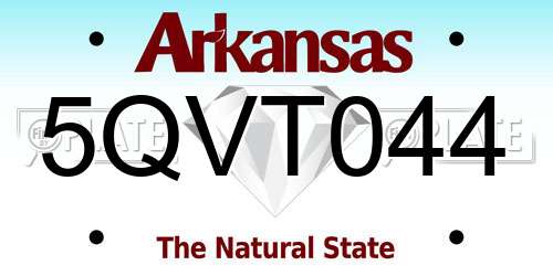5QVT044 Arkansas License Plate