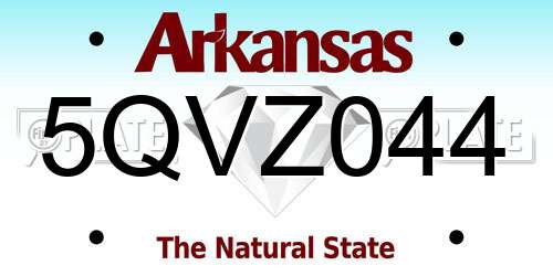 5QVZ044 Arkansas License Plate