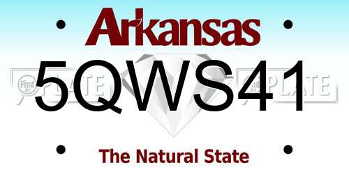 5QWS41 Arkansas License Plate