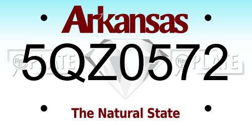 5QZ0572 Arkansas License Plate