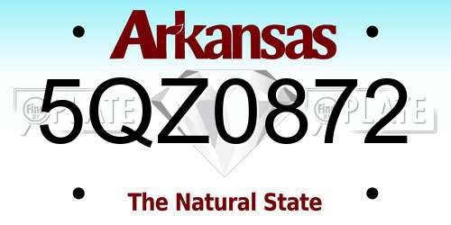 5QZ0872 Arkansas License Plate