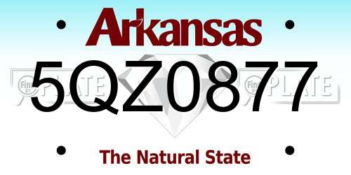 5QZ0877 Arkansas License Plate