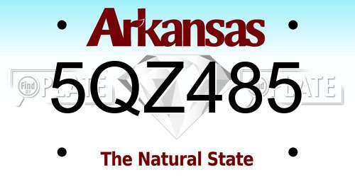 5QZ485 Arkansas License Plate