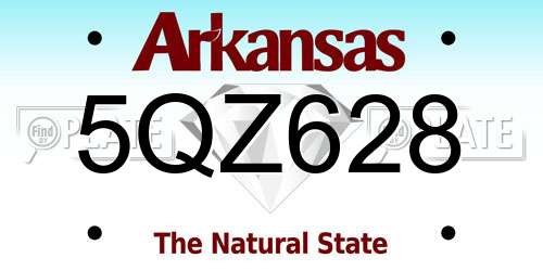 5QZ628 Arkansas License Plate
