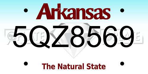 5QZ8569 Arkansas License Plate