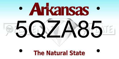 5QZA85 Arkansas License Plate