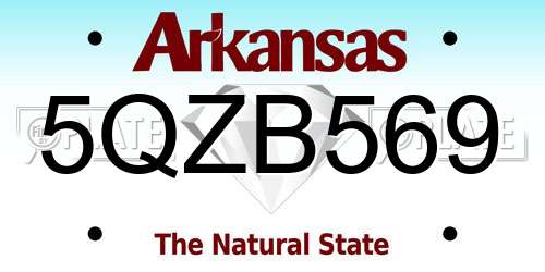 5QZB569 Arkansas License Plate