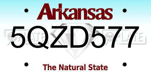 5QZD577 Arkansas License Plate