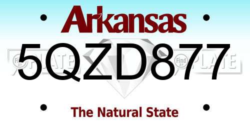 5QZD877 Arkansas License Plate
