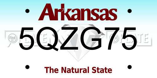 5QZG75 Arkansas License Plate