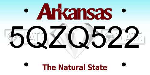 5QZQ522 Arkansas License Plate