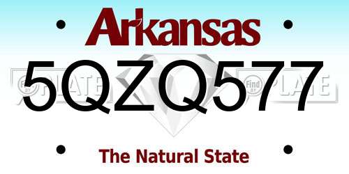 5QZQ577 Arkansas License Plate