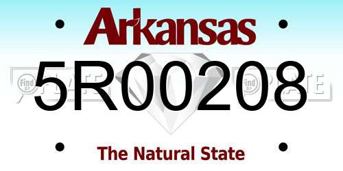 5R00208 Arkansas License Plate