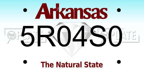5R04S0 Arkansas License Plate