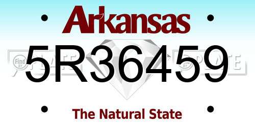 5R36459 Arkansas License Plate