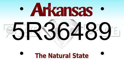 5R36489 Arkansas License Plate