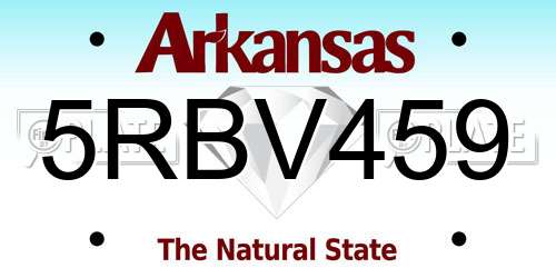 5RBV459 Arkansas License Plate
