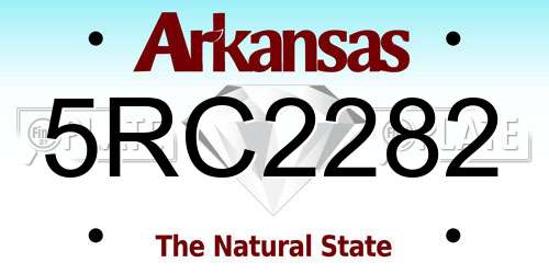 5RC2282 Arkansas License Plate