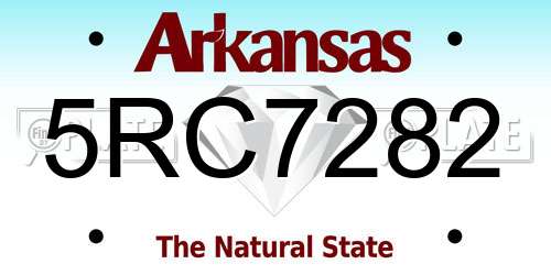 5RC7282 Arkansas License Plate