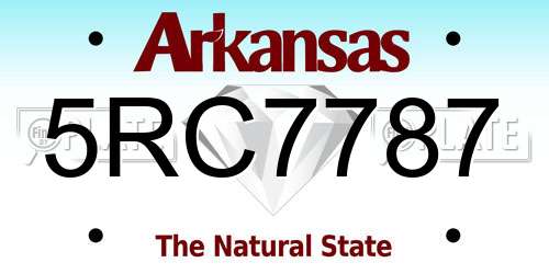 5RC7787 Arkansas License Plate
