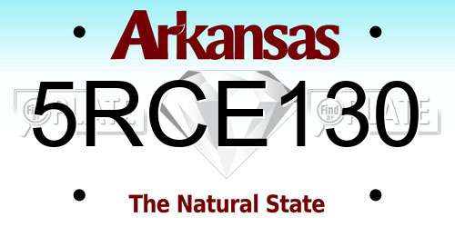 5RCE130 Arkansas License Plate