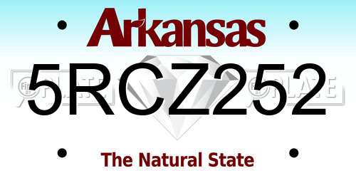 5RCZ252 Arkansas License Plate