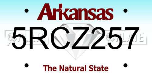 5RCZ257 Arkansas License Plate