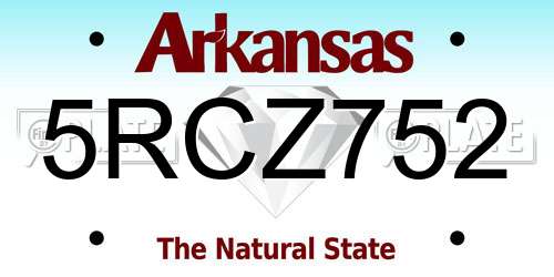 5RCZ752 Arkansas License Plate