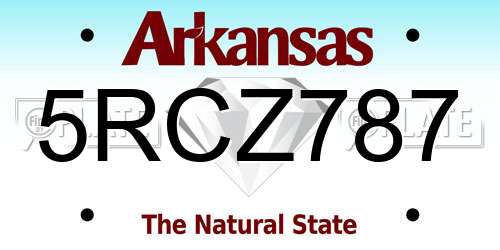 5RCZ787 Arkansas License Plate