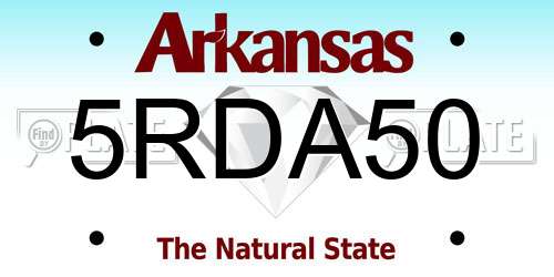 5RDA50 Arkansas License Plate