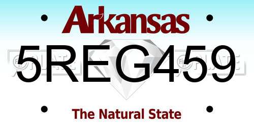 5REG459 Arkansas License Plate