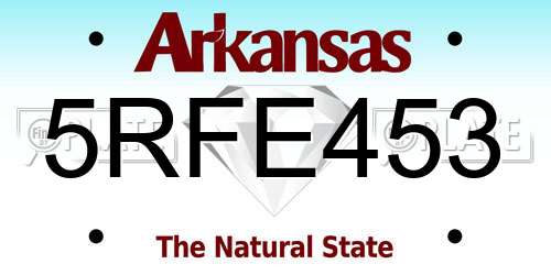 5RFE453 Arkansas License Plate