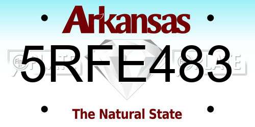 5RFE483 Arkansas License Plate