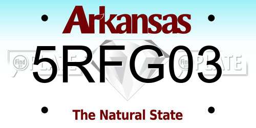 5RFG03 Arkansas License Plate