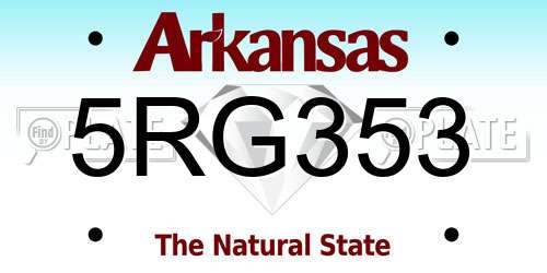 5RG353 Arkansas License Plate