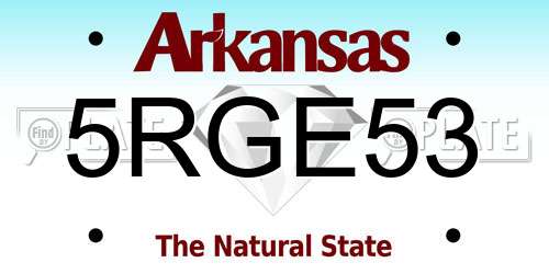 5RGE53 Arkansas License Plate