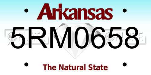 5RM0658 Arkansas License Plate