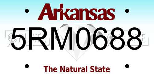 5RM0688 Arkansas License Plate
