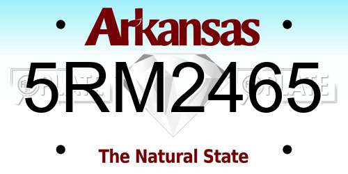 5RM2465 Arkansas License Plate