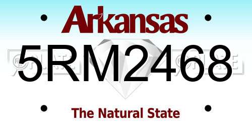 5RM2468 Arkansas License Plate