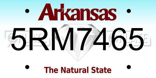 5RM7465 Arkansas License Plate