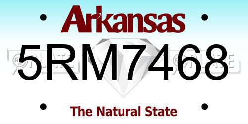 5RM7468 Arkansas License Plate